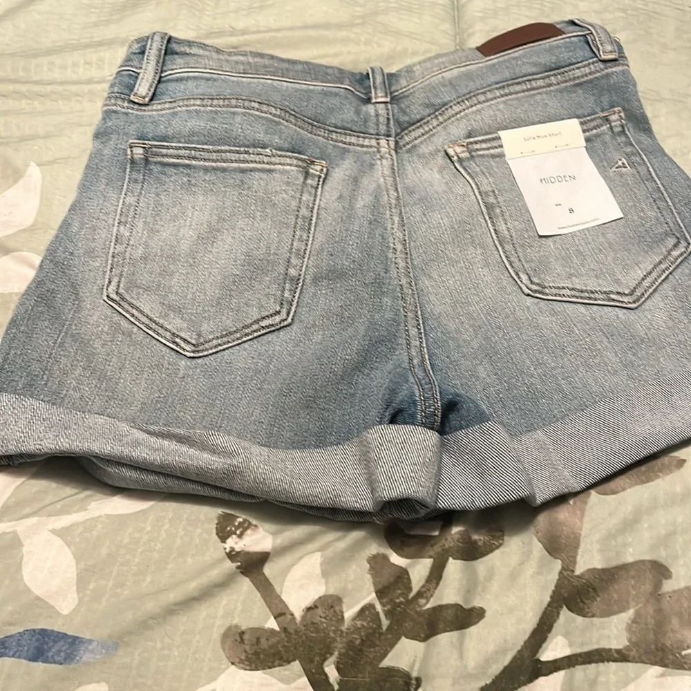 Soft denim cuffed jean shorts